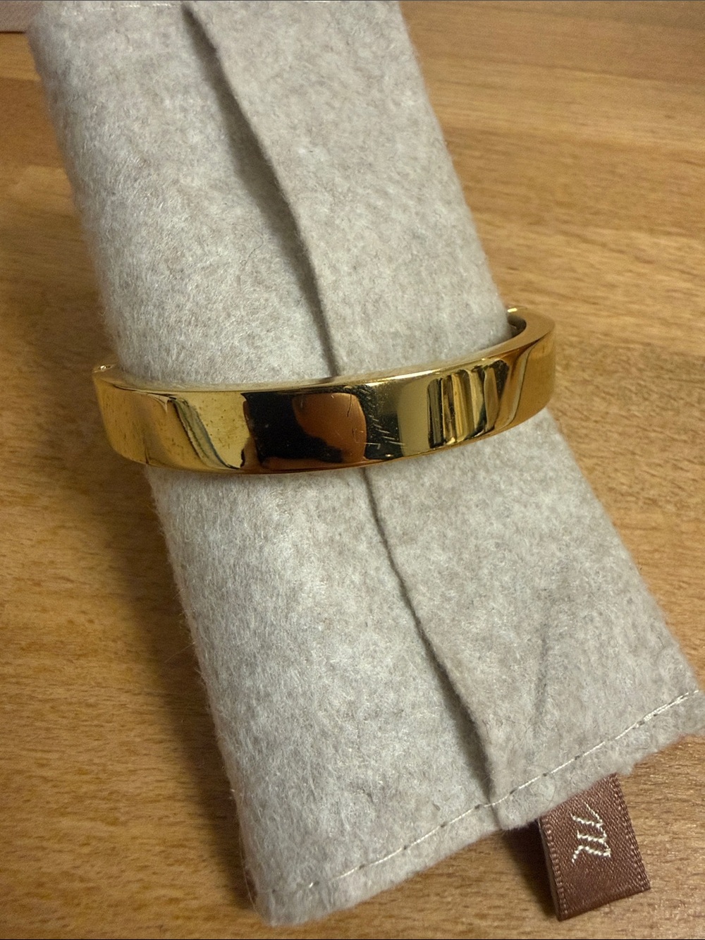 J crew gold tone medium width simple bangle circle bracelet